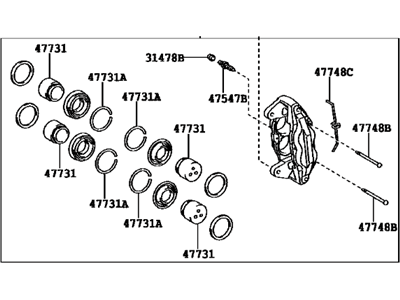 Toyota 47750-60340 Cylinder Assy,  Disc Brake,  LH