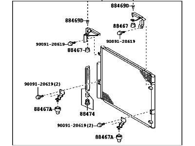 Toyota 88460-60570 Condenser Assembly, Cooler