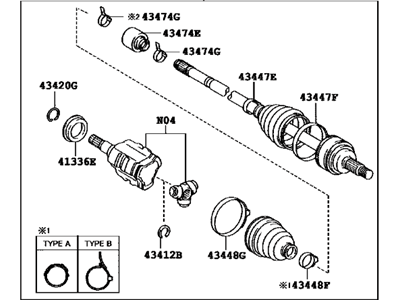 Toyota 43420-28090 Shaft Assembly, Front Drive, Left