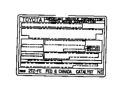 Toyota 11298-76032 Plate,  Emission Control Information