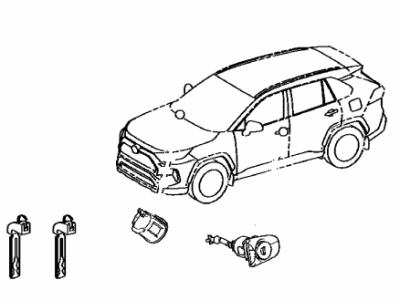 Toyota 69005-42B10 Cylinder Set, Lock