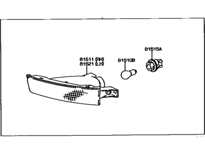 Toyota 81510-06010 Lamp Assy,  Front Turn Signal,  RH