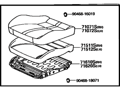 Toyota 71420-2G840-A0 Cushion Assembly, Front Seat, LH