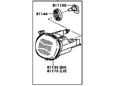 Toyota 81013-20020 Headlamp Sub-Assy,  Type 1,  LH