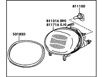 Toyota 81012-20020 Headlamp Sub-Assembly