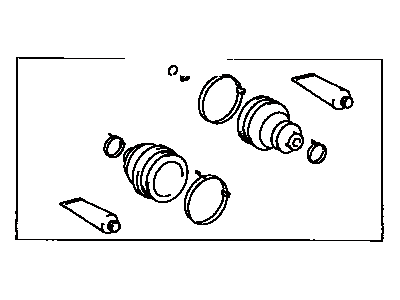 Toyota 04438-20130 Boot Kit,  Front Drive Shaft,  In & Outboard,  LH