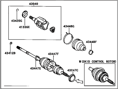 Toyota 43420-20391 Shaft Assy,  Front Drive,  LH