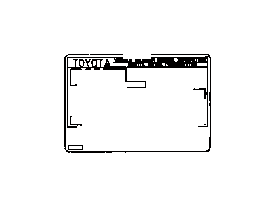 Toyota 11298-62820 Plate, Emission Control Information