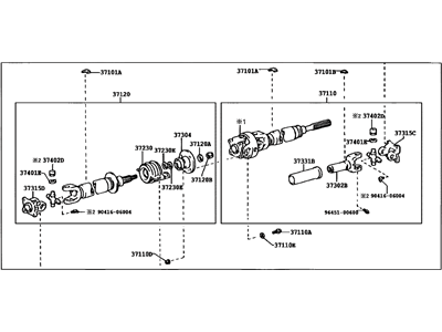 Toyota 37100-35740 Propelle Shaft Assembly W/Center Bearing