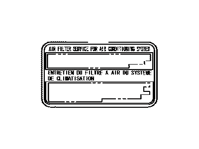 Toyota 87529-50010 Label,  A/C Filter Information