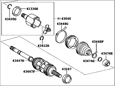 Toyota 43420-47030 Shaft Assy,  Front Drive,  LH