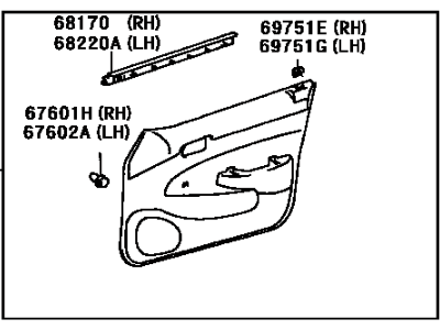 Toyota 67620-13390-B0 Board Sub-Assy, Front Door Trim, LH