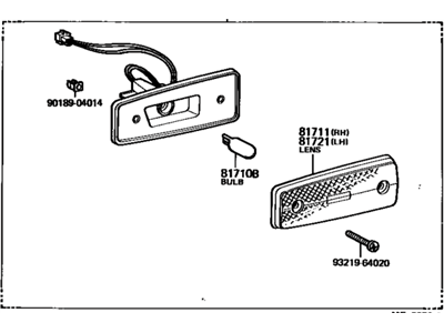 Toyota 81740-19285 Lamp Assy,  Side Turn Signal,  LH