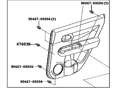 Scion 67640-12G40-B1 Board Sub-Assy,  Rear Door Trim,  LH