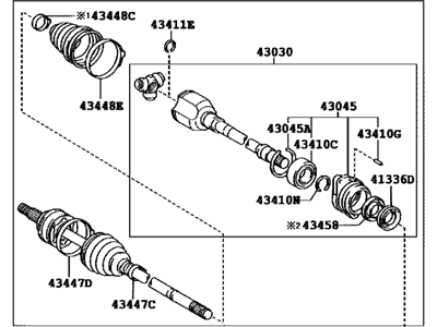 Scion 43410-12820 Shaft Assy,  Front Drive,  RH