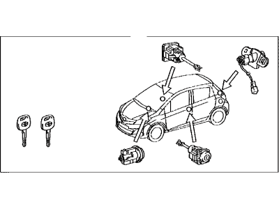 Toyota 69005-52L40 Cylinder Set,  Lock