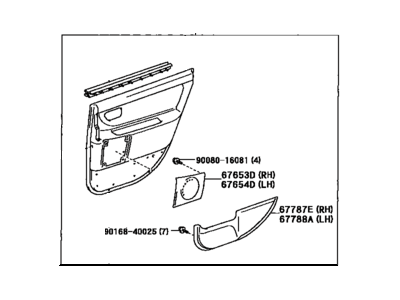 Toyota 67630-AC070-A0 Board Sub-Assembly, Rear Door Trim, Passenger Side