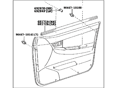 Toyota 67620-02A20-E0 Board Sub-Assy,  Front Door Trim,  LH