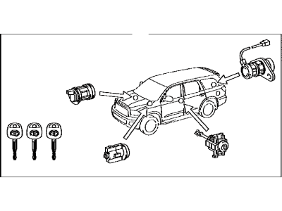 Toyota 69005-0C250 Cylinder & Key Set