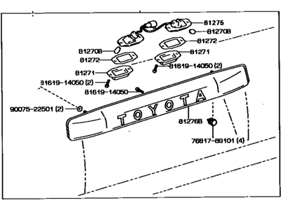 Toyota 81270-89126 Lamp Assembly, License Plate