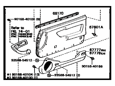 Toyota 67620-2G620-02 Board Sub-Assy, Front Door Trim, LH