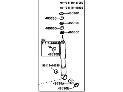 Toyota 48531-19795 Shock Absorber Assembly Rear Left