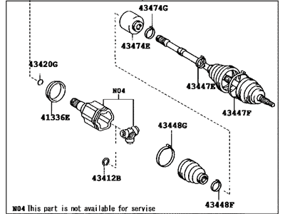 Toyota 43420-0E020 Shaft Assembly, Front Drive, Driver Side