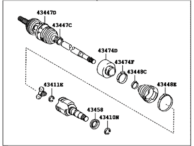 Toyota 43410-0T010 Shaft Assy,  Front Drive,  RH