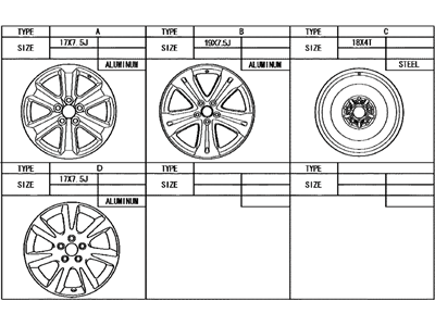 Toyota 42611-0T030 Wheel,  Disc (For Spare)