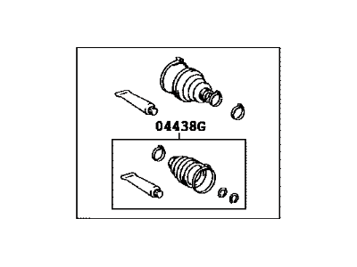 Toyota 04427-44040 Boot Kit,  Front Drive Shaft,  In & Outboard,  RH