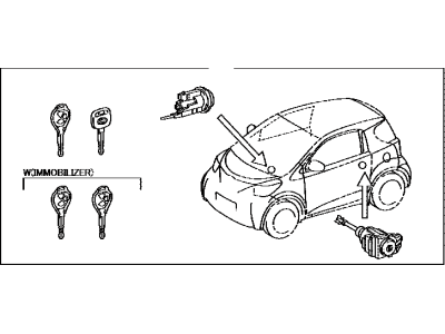 Toyota 69005-35B90 Cylinder Set,  Lock