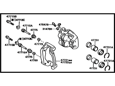 Toyota 47750-14260 Cylinder Assy,  Disc Brake,  LH