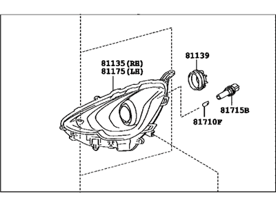 Toyota 81110-52E80 Headlamp Assy,  RH