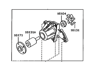 Toyota 16110-19085 Pump Assy,  Water,  W/O Coupling