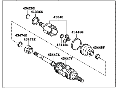 Toyota 43420-06860 Shaft Assy,  Front Drive,  LH