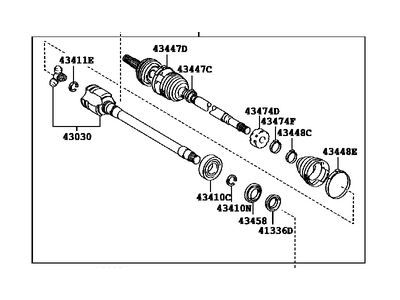 Toyota 43410-06740 Shaft Assy,  Front Drive,  RH