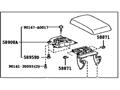 Toyota 58920-06011-A0 Armrest Assy,  Rear Console