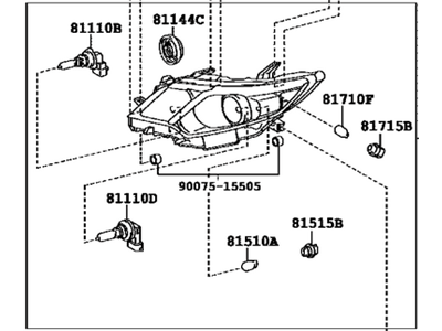 Toyota 81110-06E10 Headlamp Assy,  RH