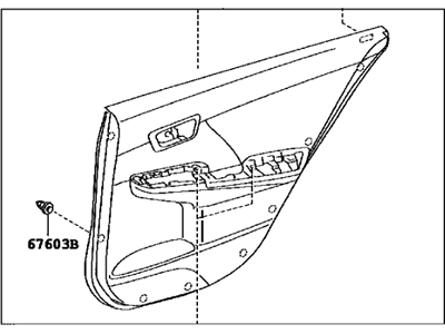 Toyota 67630-06C61-A3 Board Sub-Assembly, Rear Door Trim, Passenger Side