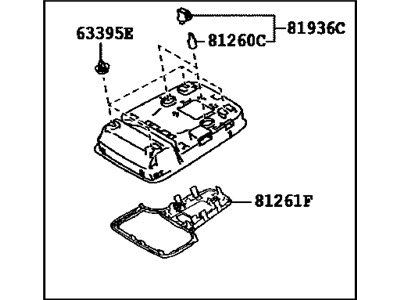 Toyota 81208-47300-E0 Lamp Assy,  Map