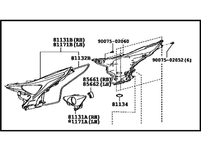 Toyota 81140-47710 Unit Assembly, Headlamp, Passenger Side