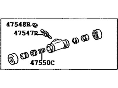 Toyota 47570-33020 Cylinder Assy,  Rear Wheel Brake(For LH,  Front Or Upper)