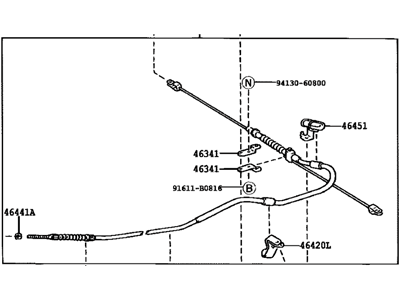 Toyota 46420-0C050 Cable Assy,  Parking Brake,  NO.2