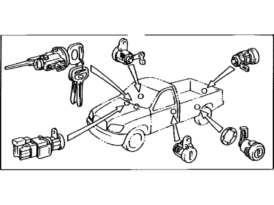 Toyota 69005-0C040 Cylinder Set,  Lock