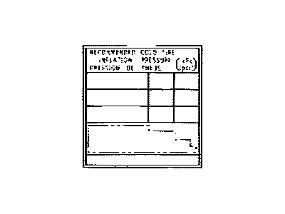 Toyota 42661-0C070 Label,  Tire Pressure Information