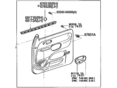 Toyota 67620-0C060-E0 Board Sub-Assy,  Front Door Trim,  LH