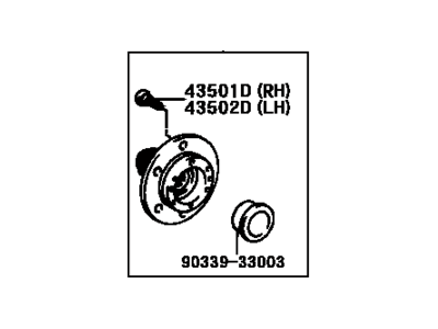 Toyota 43502-0C010 Front Axle Hub Sub-Assembly, Left