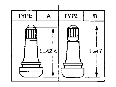 Toyota 90080-45001 Valve (For Tubeless Tire Spare)