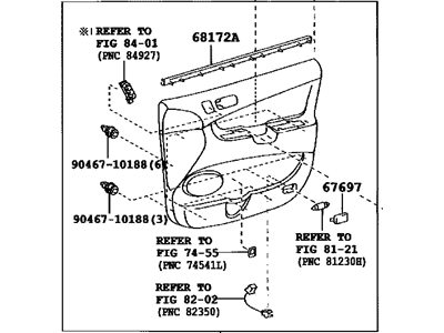 Toyota 67610-AE020-E0 Board Sub-Assy,  Front Door Trim,  RH