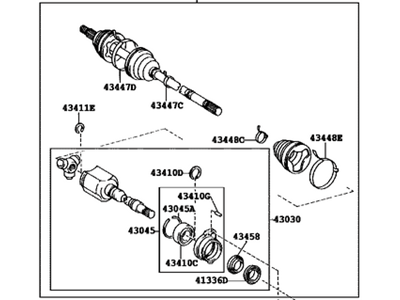 Toyota 43410-20770 Shaft Assy,  Front Drive,  RH